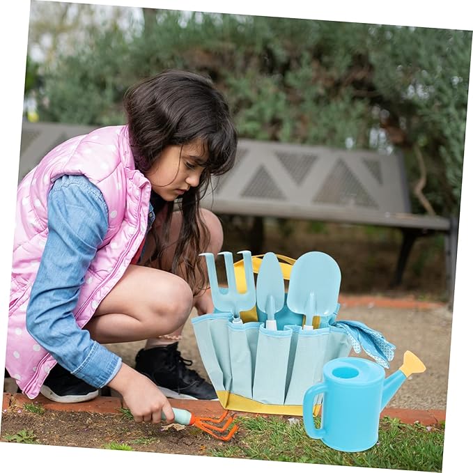 SUPVOX Boy Girl Gardening Tool Set Plastic Shovel Rake and Watering Can for Boy Girl Safe and Lightweight Gardening Tools for and Bonding