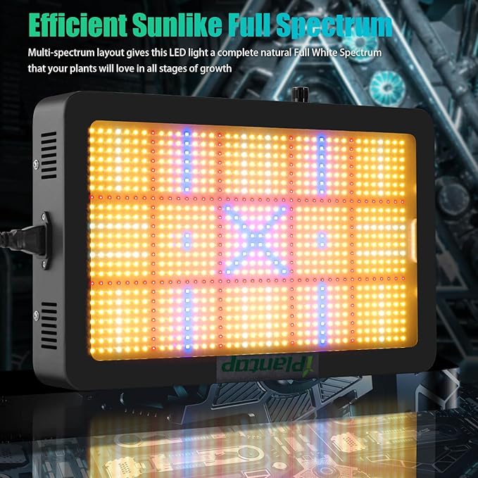 LED Grow Light Dimmable 200W Full Spectrum for Indoor Plants with Daisy Chain Function