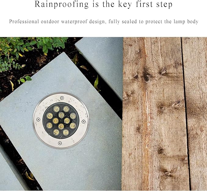 LED Buried Light Outdoor Underground Light IP66 Waterproof Low Voltage AC12/24V Embedded Landscape Lights for Driveway Deck Step Garden Spotlight