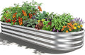 Oval Raised Garden Bed 5 x 2 x 1FT Galvanized Steel Planter Box with Wave-Shaped Metal Panels for Outdoor FlowerTreeHerb &amp Vegetable Garden (Silver 72X24X12 inches)