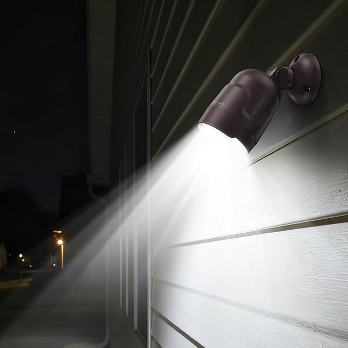 2 Pack Motion Sensor Light Outdoor Battery Operated 4000mAh Rechargeable 600 Lumen Battery Outside Lights Spotlight IP65 Waterproof for Porch Garage House