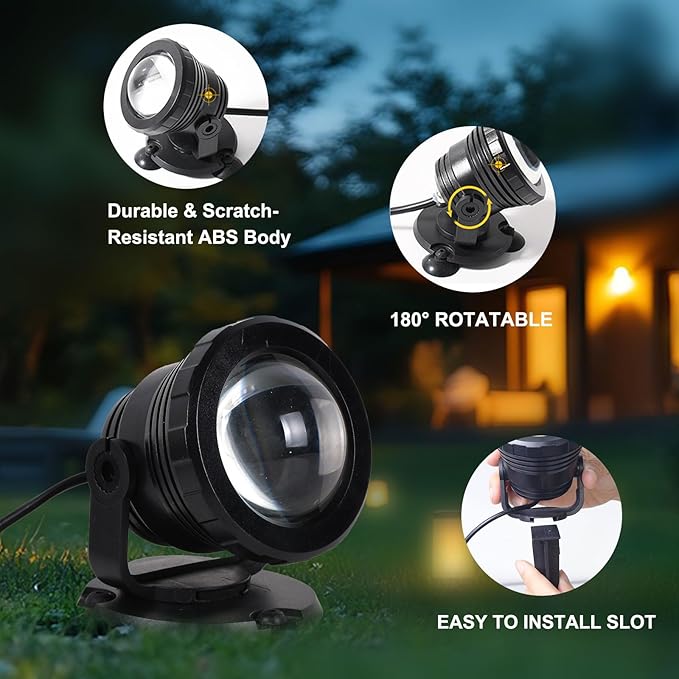 ASTRAEA RGB Outdoor LED Spot Lights 12W Color Changing Landscape Spotlights Lighting with Remote Control &amp APP Music Sync &amp Timer Waterproof Spotlights Uplighting for Yard Garden Pathway 4