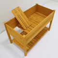 Raised Garden Bed Planter Box with Legs &amp Storage Shelf Wooden Elevated Vegetable Growing Bed for Flower/Herb/Backyard/Patio/Balcony 48.5x30x24.4in