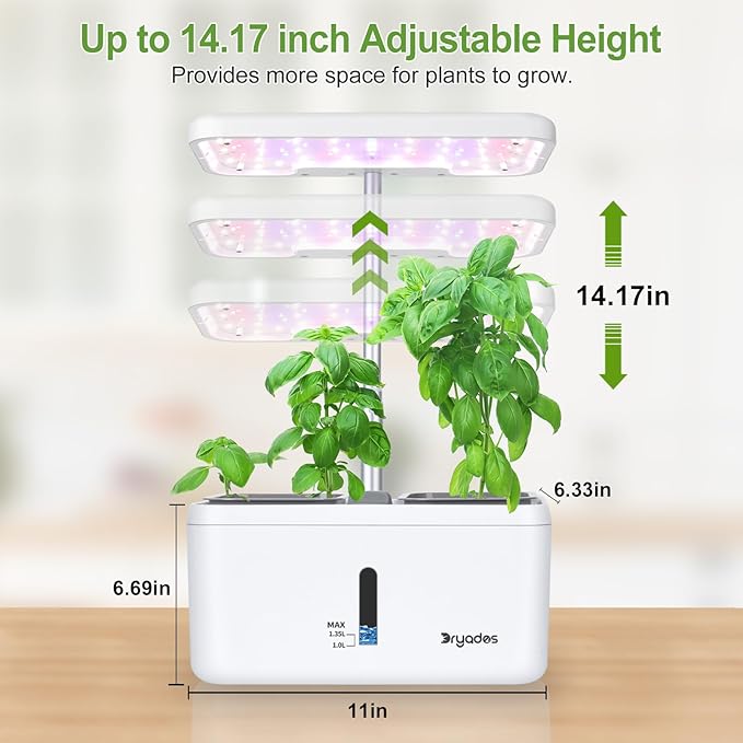 Indoor Garden System 19 Watt LED Growing Light Upgrade 2 Self-Watering Soil-Cultivated Growing Pots Gardening Gifts for Mom Plant Pot for Vegetables Herbs Tomato(No Seeds&ampSoil)