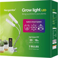 A Plus Smart LED Grow Lights for Indoor Plants - Real Time Sunlight Brightness Simulation Full Spectrum Grow Light with 2-24 Hours Timer Auto on/Off Independent Control Dual Heads Dimmable