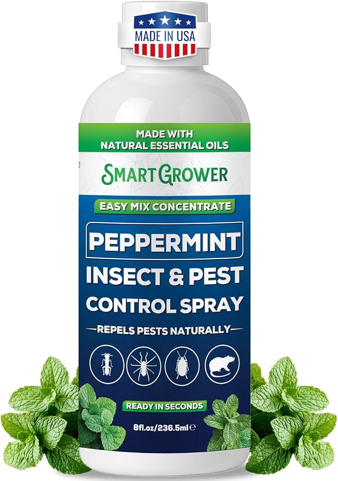 Peppermint Insect &amp Pest Control Best Value Concentrate - Repels Insects &amp Pests for Home Indoor Outdoor Garden - Maximum Strength Concentrate (Makes One Gallon RTU) 8 oz