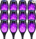 Solar Lights Outdoor Decorations Upgraded Purple Flickering Flame Waterproof Halloween Torch Lights Tiki Torches for Outside Patio Pathway Decor 6 Pack (12)