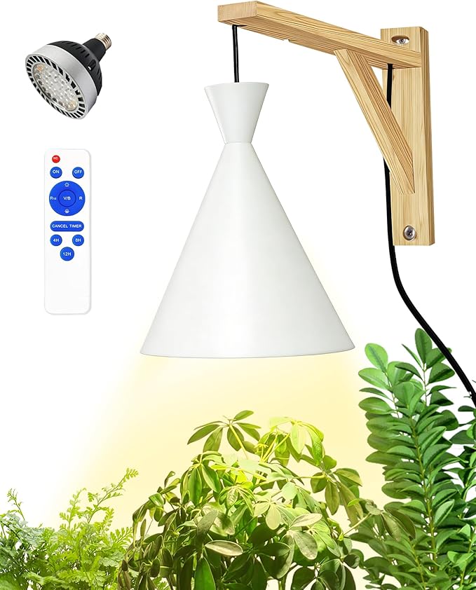 Arikashi Hanging Grow Light LED Growing Light Full Spectrum for Indoor Plants4/8/12H Timer Height Adjustable Grow Lamp for Large Plants