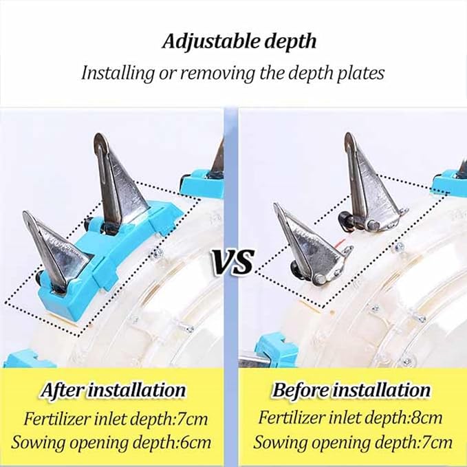 4~8 Nozzles Adjustable Hand-Push Garden Seeder Garden Seeder Roller Seeding and Fertilizer Applicator Walk-Behind Row Planter Precise Seeding Machine for Peanut Corn Wheat