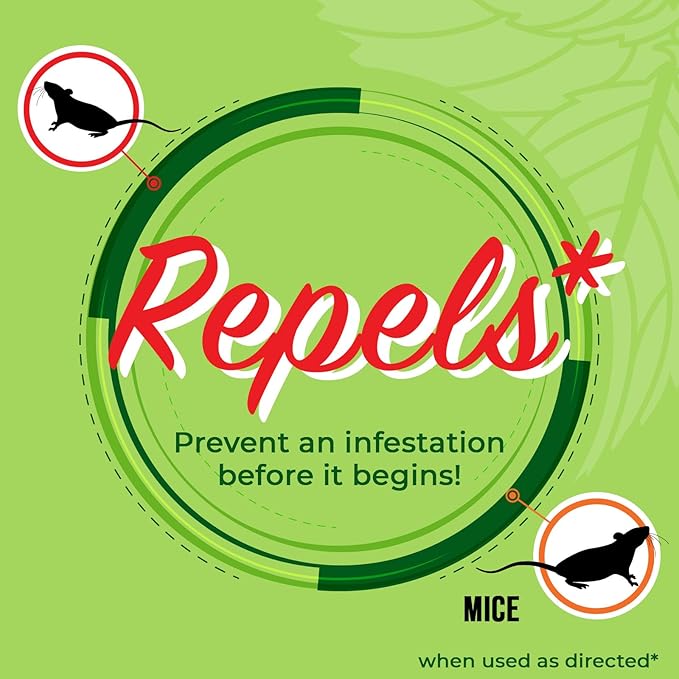 Mighty Mint Peppermint Oil Mouse Repellent Spray – Natural Indoor &amp Outdoor Control for Mice and Rodents – Plant-Based Extra-Strong Formula - 16 oz (Pack of 2)