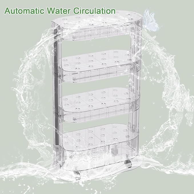 Hydroponics Growing System Indoor Vertical Tower System KitHydroponic Germination Kit for Gardening Lover(White)