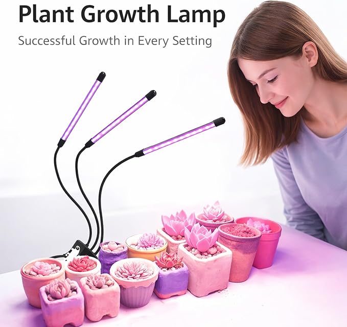 Indoor Plant Grow Light 5V USB Powered Adjustable Gooseneck with Timing Function - Energy Efficient LED Lights for Growing Plants in Greenhouses &amp Indoor Gardens