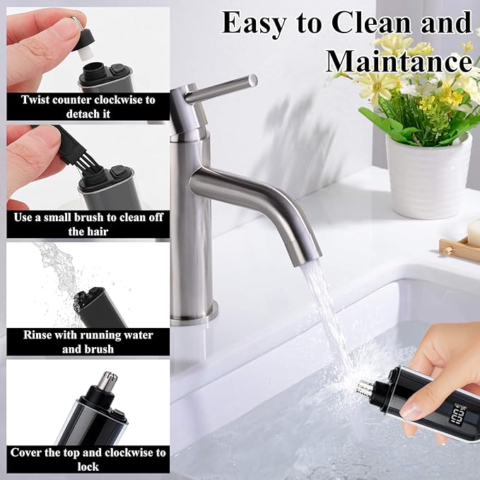 Portable LED Dsiplay Nose and Ear Trimmer Clipper for Men Women2026 Professional Nose Hair Trimmer with Powerful Motor and Dual-Edge Blades for Smoother Cutting Mini Travel Size