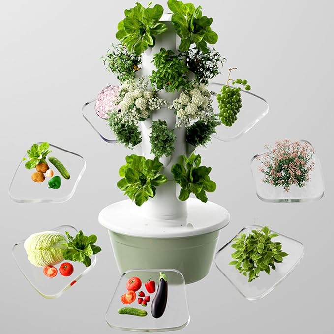 Indoor Hydroponics Growing System Smart Tower Garden with LED Grow Light 5-Layer Hydroponic Herb Garden Kit for Home Efficient Soil-Less Planting &amp Easy Setup