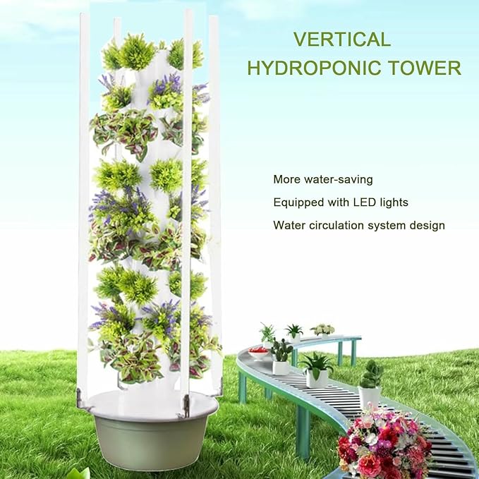 Hydroponics Growing System 5/7/9 Layer Tower Garden Hydroponics Growing System Plants Indoor Vegetable Tower for Gardening Lover-*
