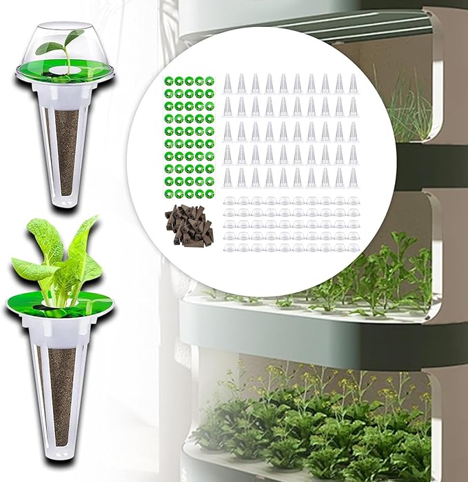 Hydroponic Growing Set Plant Growing Containers Stickers Garden DIY for Lettuce Fruits Hydroponic Growing System 50 Piece