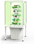Smart Garden Planter Garden Hydroponics Growing System 30 Pods Plant Germination Kit Hydroponics Tower with LED Grow Light Aeroponics Growing Kit with Hydrating Pump Adapter Net Pots Timer