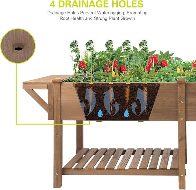 Raised Garden Bed with Legs Outdoor Elevated Garden Box with Legs Large Storage Shelf for Vegetable Flower Herb Easy to Assemble81x23x31 in