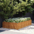 Corten Steel Raised Garden Bed 76.8 x 39.4 x 14.2 in Large Outdoor Planter Box Rustic Metal Plant Pot for Vegetables Herbs Flowers on Patio Backyard Balcony
