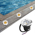 Outdoor Buried Lights - Ground LED Landscape Lamp IP67 Waterproof Stainless Steel Recessed LED Spotlight AC85-265V Low Voltage Ground Floodlights for Patio Garden Lawn Landscaping Lights(White Ligh
