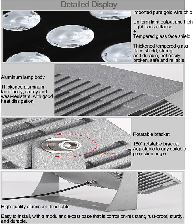 Rotation Spotlights - AC 220V Long-Distance LED Floodlights 5°A Beam of Light Spotlight IP65 Outdoor Waterproof Exterior Wall Light Villa Roman Column Projector(Warm White Light72W)