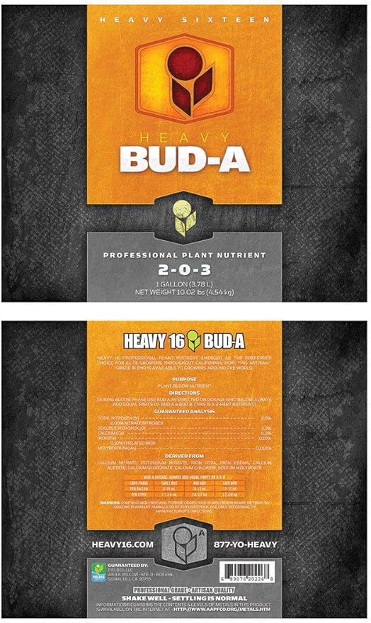 1-Liter - Bud-A - Bloom Nutrient - NPK 4-0-2 - Heavy 16 BUDA1L
