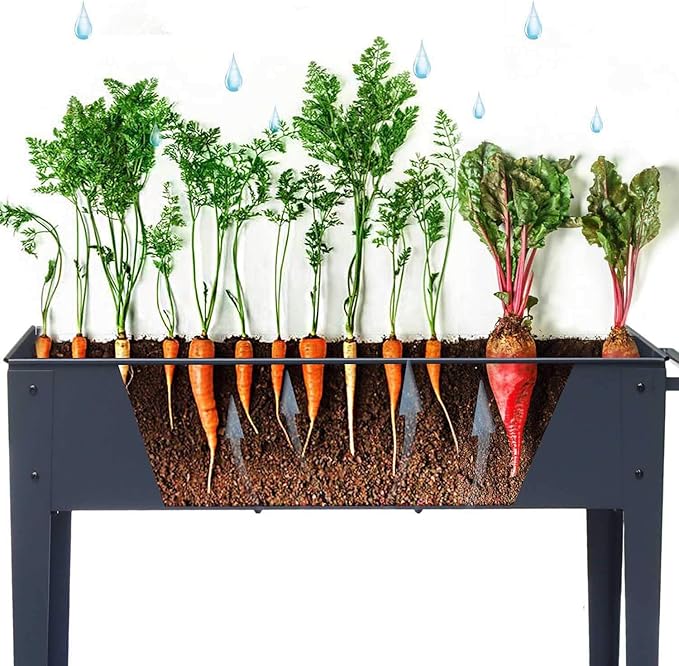31.5 Tall Raised Garden Bed with Wheels Extra 15.7 W Planter Box (400 lbs Loads) with Storage Shelf &amp HandleHeavy Duty Metal Garden Planter for Vegetables Herbs &amp Flowers Patio &amp Bal