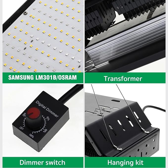 LED Grow Lights for Seed Starting Vegetables Bloom 50/240 Watt Dimmable Plant Light Dimming Grow Lights for Indoor Plants Full Spectrum in 4x2/3x3 Grow Tent240W