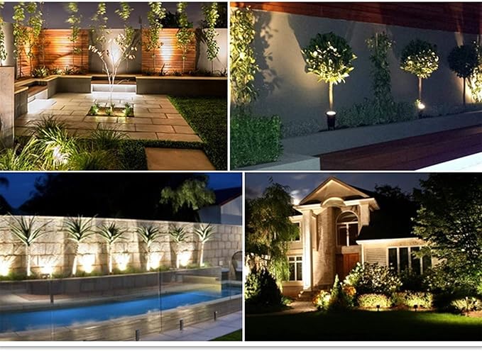 LED Recessed Spotlight 85-265V - IP67 Waterproof Underground Decorative Light Adjustable Angle Garden Lighting (Blue 9W Purple 3W)