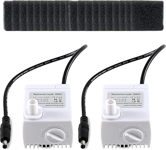 200623 Aero-Garden Pump with 20 Filters Ultra Quiet Pump Fit for Harvest Elite Bounty Farm Extra Ultra Hydroponics System