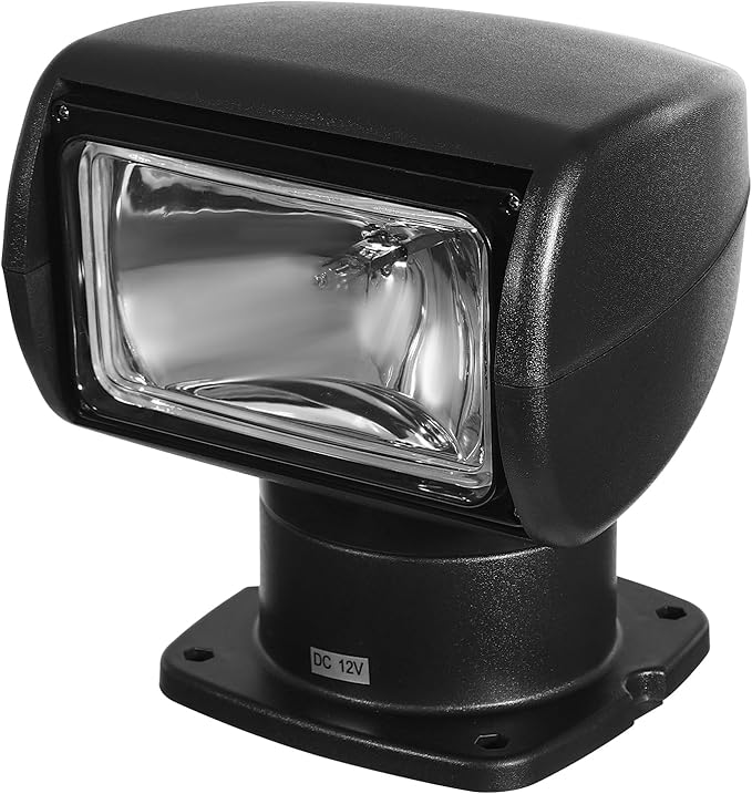 Gdrasuya10 12V 100W Boat Search Light Boat Remote Control Spotlight 360° Rotate Halogen Searchlight Spotlight Searchlight for Yachts Coast Guards
