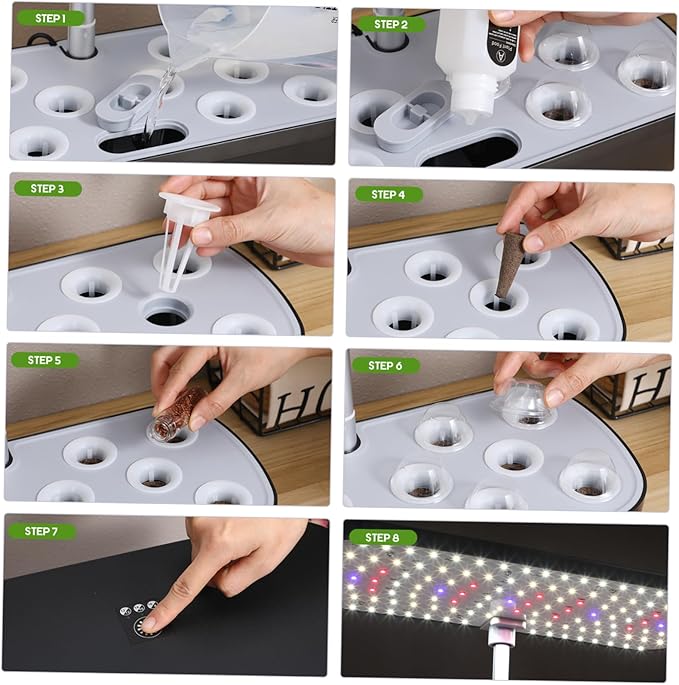1Set Indoor Hydroponics Growing Kit Smart Plant Growing Machine with LED Grow Lights Compact Setup Includes Accessories for Home Gardening Compatible