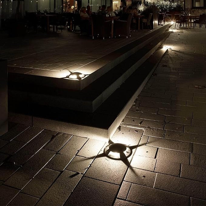LED Recessed Ground Spotlight - Waterproof IP65 3W Garden Buried Light for Pathway and Landscape (Red &amp Blue)