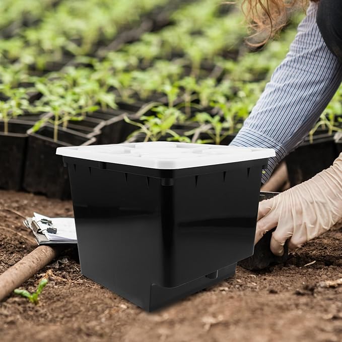 Happyyami Soilless Cultivation Bucket for Hydroponic Plants for Indoor Growing System Easy to Assemble Stable for Vegetables Fruits and Flowers