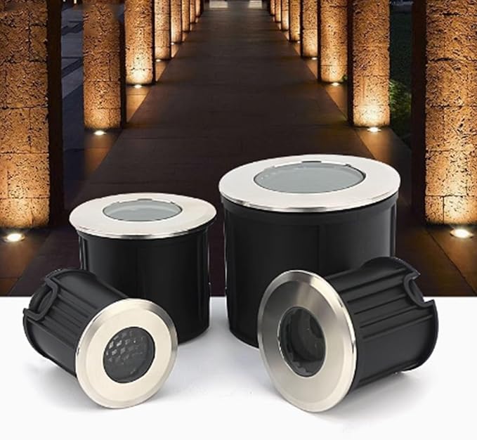 LED Ground Lights - LED Anti-Glare Underground Lamp 30° Beam Recessed Spotlight IP67 Outdoor Waterproof Courtyard Villa Underground Spotlight DC 12/24V Landscape Lighting(Warm Light3W)