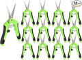 JEUIHAU 12 Pack 6.5 InchesPruning Shears Trimming Scissors Gardening Hand Pruning Shears with Straight Tip Stainless Steel Blades Micro Tip Pruning Snips for Trimming Garden Herb Plant Flower Green