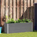 Modern Design Garden Raised Bed Wood Look Planter Box for Gardening Vegetables Fruits Flowers Gray Wood-Plastic Composite 59.1x19.7x21.3-464