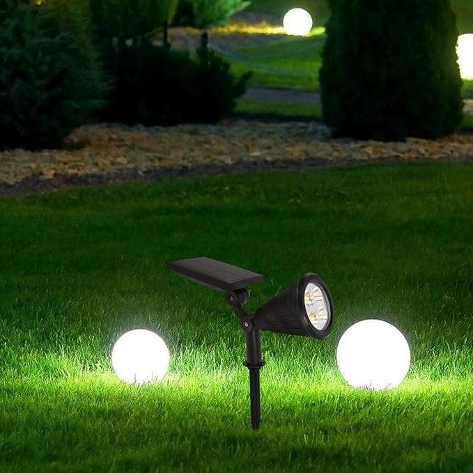 Totority Outdoor LED Solar-Powered Spotlights with 3 Lighting Modes Waterproof Garden Yard Lawn Patio Tree Lighting