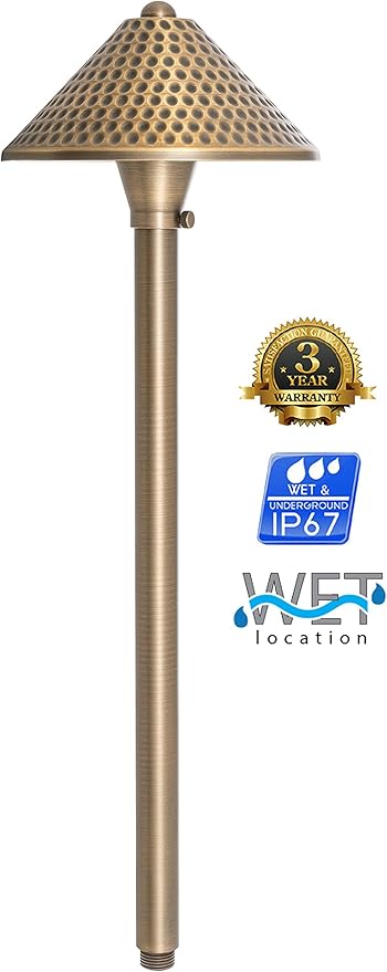 Westgate Lighting LED Area Light- Built-in Integrated LED Outdoor Light - 4 Height of Stem-Solid Brass Antique Bronze Finish Landscape Light- 12V of AC/DC Current (4)