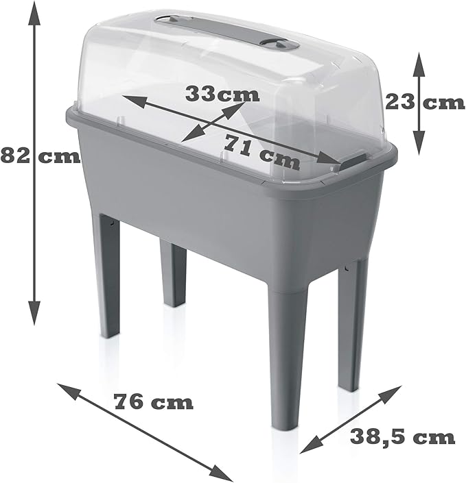 Zanvic Modern Grey Indoor 52L Rectangular Raised Bed Planter