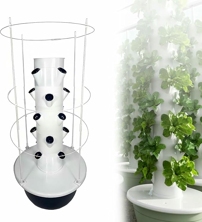 Hydroponic Tower Hydroponic Growing Kits Tower Garden Hydroponics Growing System with Plant Climbing Frame Tower for Herbs Fruits and Vegetables-*