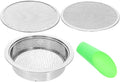 Stainless Steel Garden Soil Sifter Set with 1/3/6mm Mesh Screens and Plastic Shovel for Compost Dirt Sand Filtration – Gardening Tool for Home and Outdoor Use