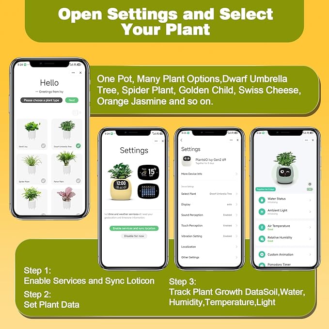 Smart Planter with App Control Self-Watering AI Plant Pot with LCD Display Interactive Desk Plant Companion for 100+ Plants Smart Indoor Planter with Pomodoro Timer80ml ReservoirCalendar-Purple