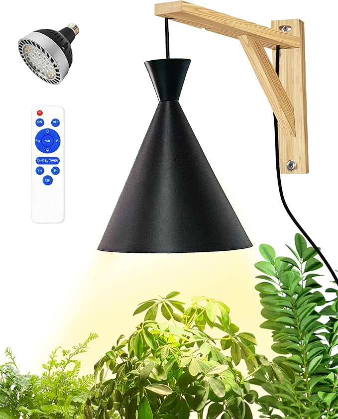 Arikashi Hanging Grow Light LED Growing Light Full Spectrum for Indoor Plants4/8/12H Timer Height Adjustable Grow Lamp for Large Plants
