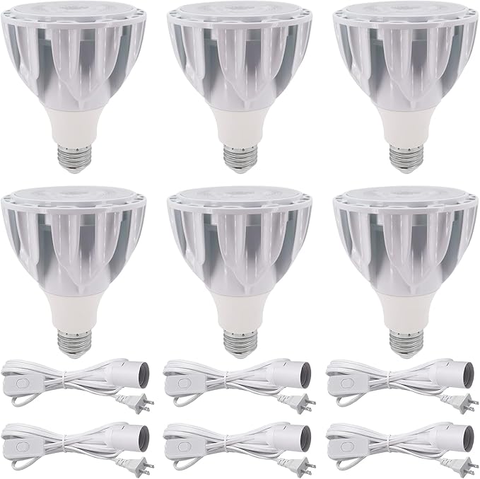 PAR30 LED Grow Lights with Plug-in Hanging Cord 25 Watt COB Full Spectrum Plant Light Bulb (200 Watt Eqv.) Grow Lamp Bulb for Indoor Plants Flowers Greenhouse Seed Starting