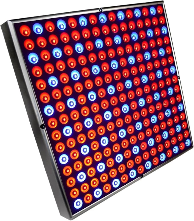 HQRP 225 LED Grow Light Panel 45W Red &amp Blue 12 Square Lamp for Growing Indoor Plants Fruits Flowers Vegetables Indoor Garden Hydroponic Plant Grow Light with Hanging Kit
