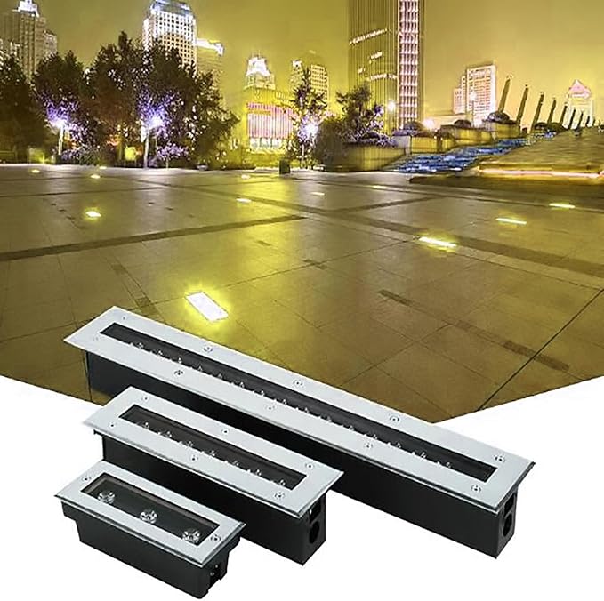 Ground LED Landscape Lights - Outdoor Buried Lights AC 220V Rectangle Floor Lamp Ip67 ?Waterproof Ultra-Thin Recessed Spotlight Easy Installation Decorative Lighting Ground Light