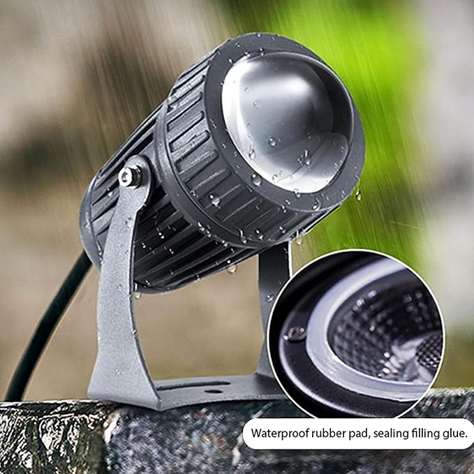 10W LED Beam Spotlights IP66 Waterproof Ground Landscape Lights Long Range Narrow Beam Wall Washer for Parties Billboard BuildingBlue 12V