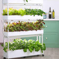 Hydroponics Tower Garden Hydroponic Growing with LED Grow Light 48/64 Planting Spaces PVC Vegetables Aeroponics Grow Kit for Fruits an