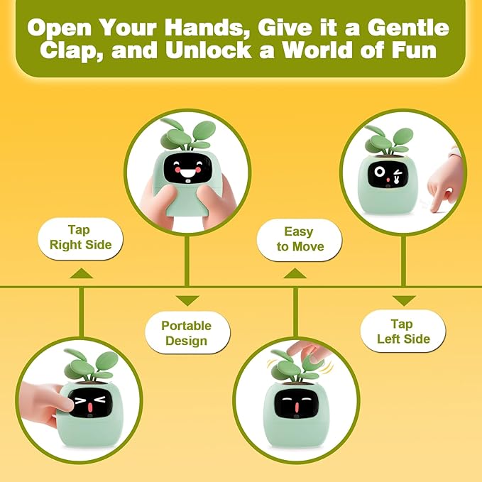 Smart Planter with App Control Self-Watering AI Plant Pot with LCD Display Interactive Desk Plant Companion for 100+ Plants Smart Indoor Planter with Pomodoro Timer80ml ReservoirCalendar-Green